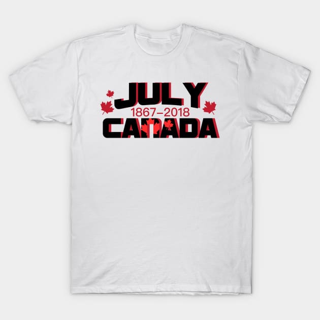 Canada Maple Leaf Vintage Retro 151 Years T-Shirt by chrizy1688